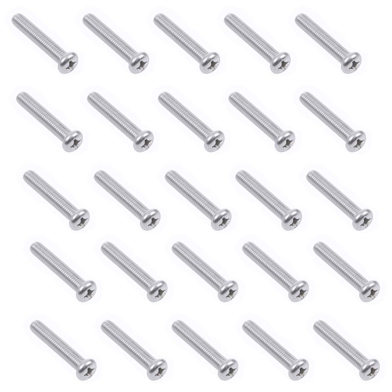 ZLYY M8-1.25 x 45mm 304 Stainless Steel Cross Phillips Machine Screw Bolt for Samsung KS8000 Series TV Wall Mount Bracket, Fully Threaded 25pcs - Image 1